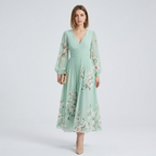 Printed Long-sleeved Dress