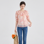 Printed Ruffled Blouse