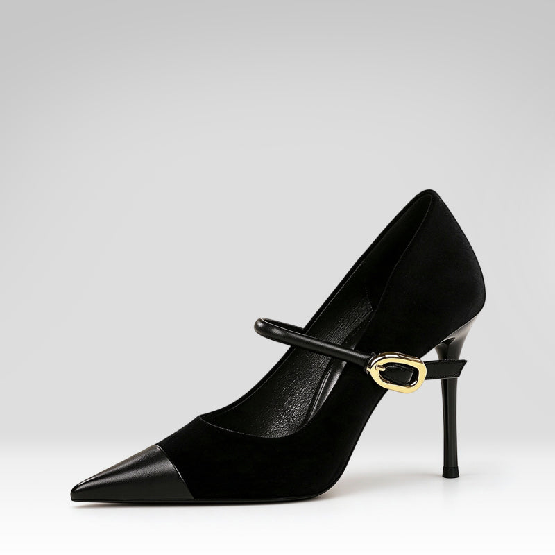 Suede Patchwork High Heels