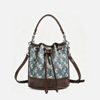 Drawstring Print Bucket Bag