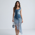 Lace Denim Dress
