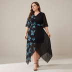 Printed Waist-cinching Dress