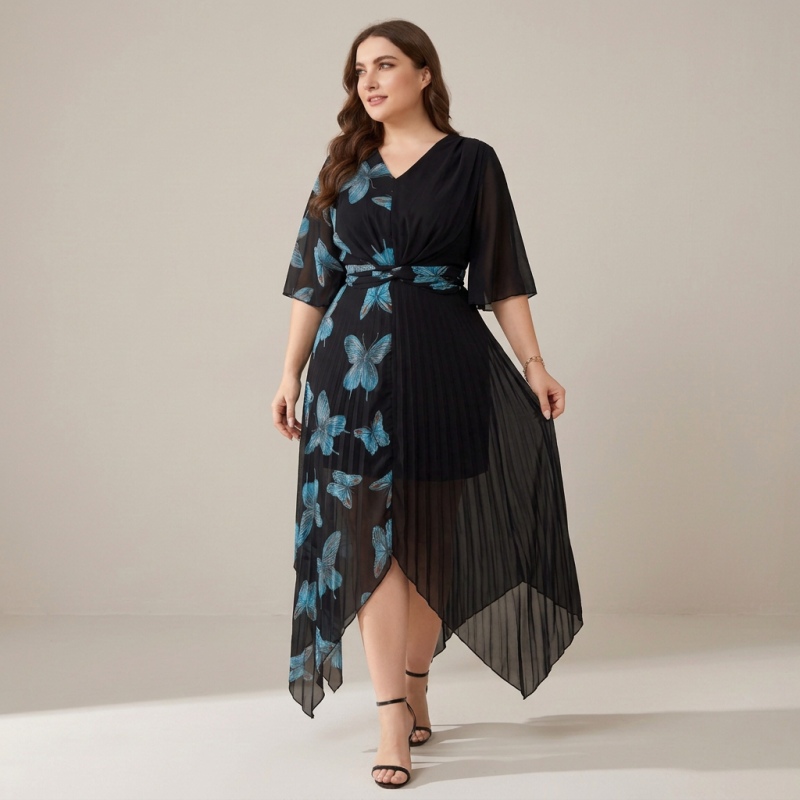 Printed Waist-cinching Dress