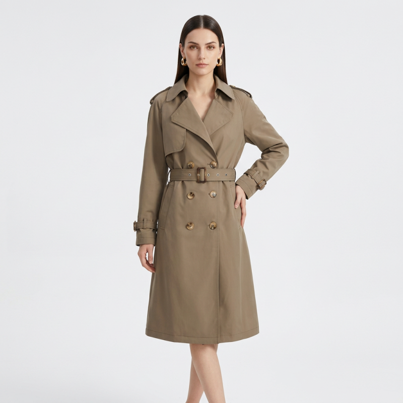 French Double-breasted Trench Coat