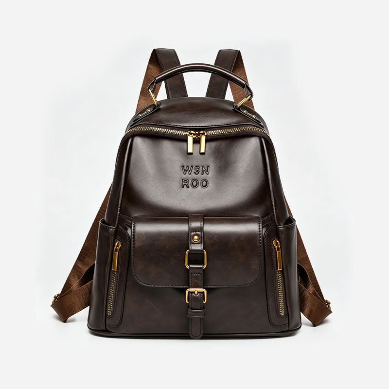 Soft Leather Casual Backpack