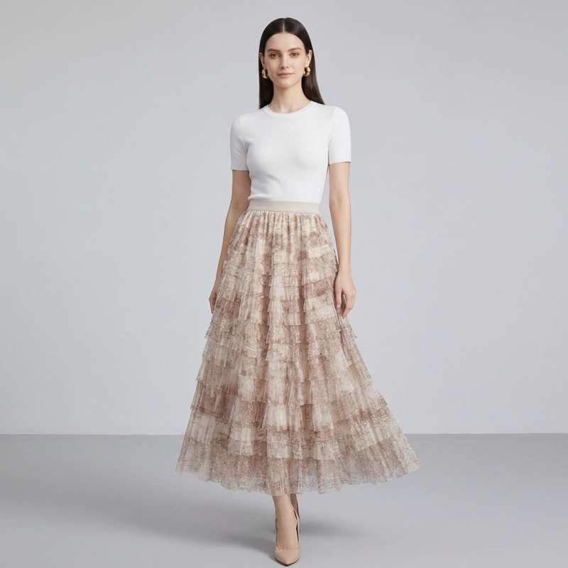 Tie-dye Tulle Skirt