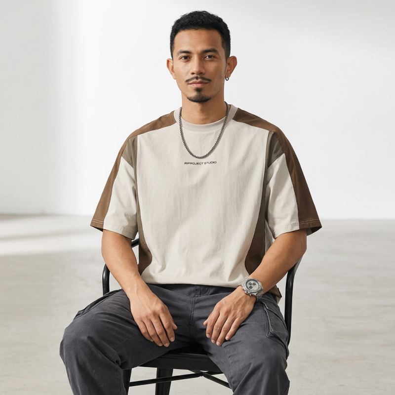 American-style Color-blocked T-shirt