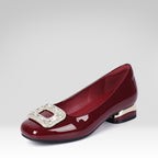 Rhinestone Square Buckle Single Shoes