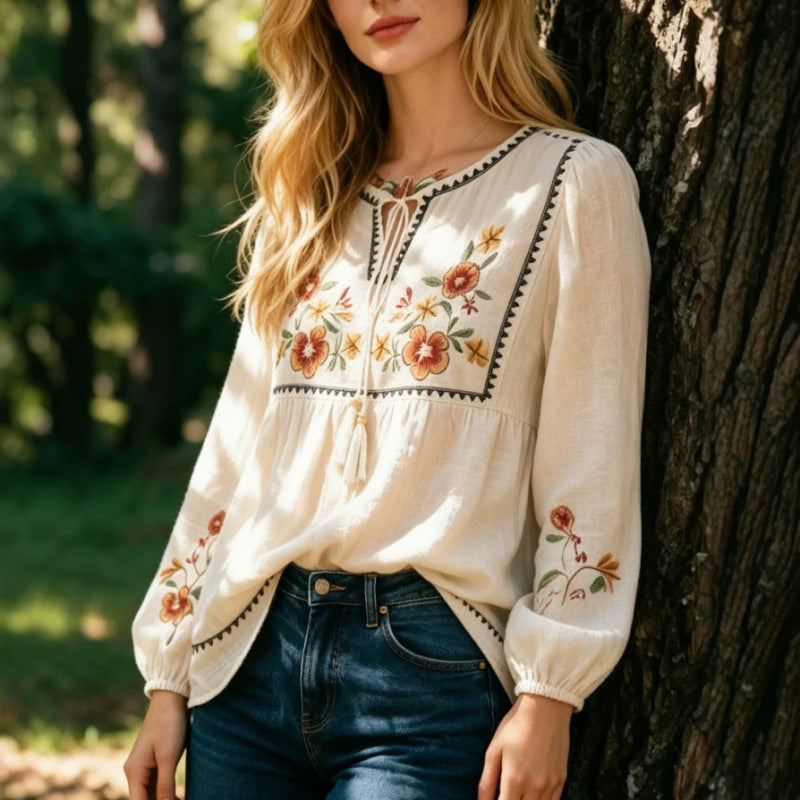 Retro Embroidered Shirt