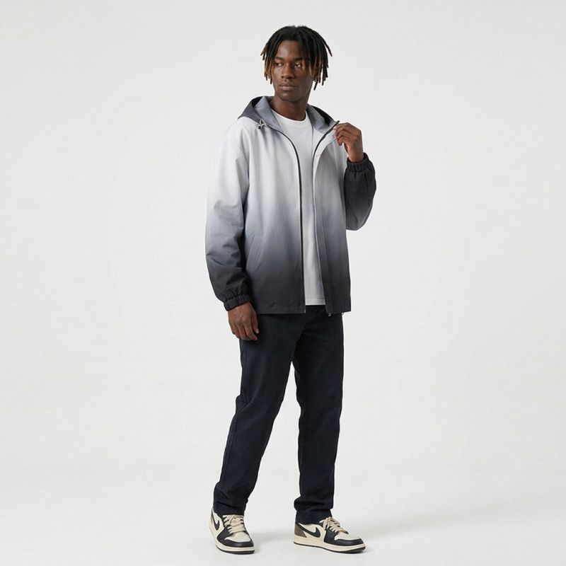 Gradient Hooded Windbreaker