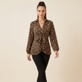 Leopard Print Tie-up Shirt