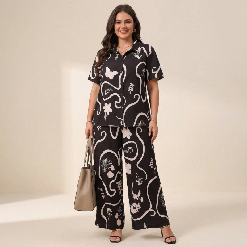 Cardigan And Wide-leg Pants Two-piece Set