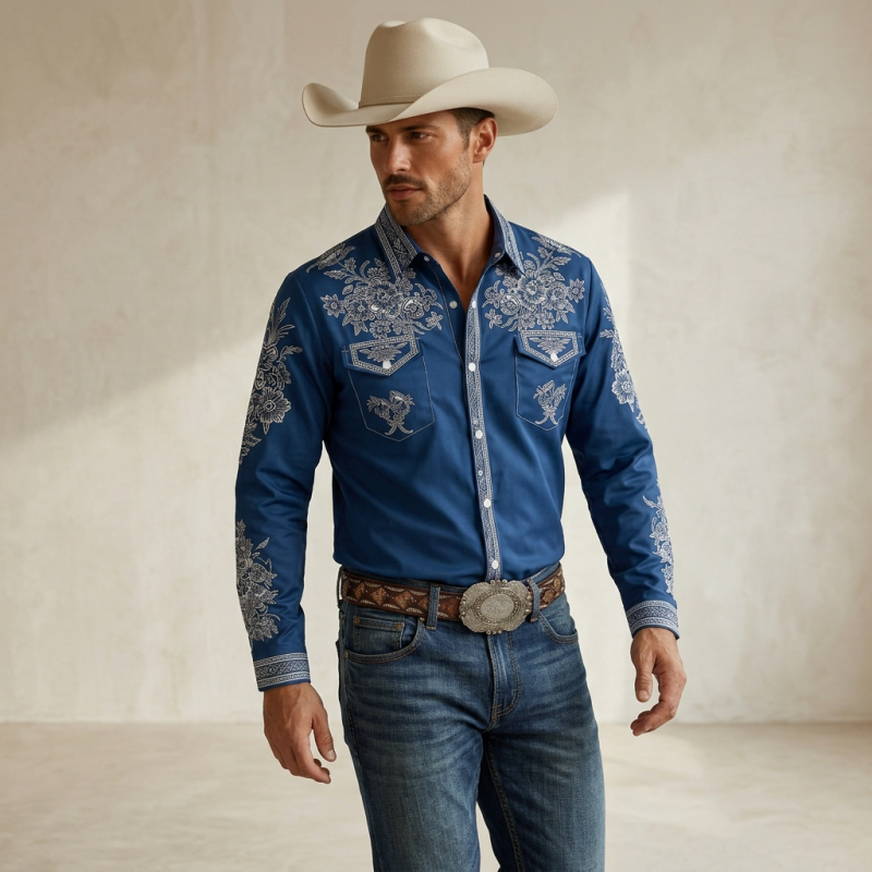 Embroidered Collared Shirt