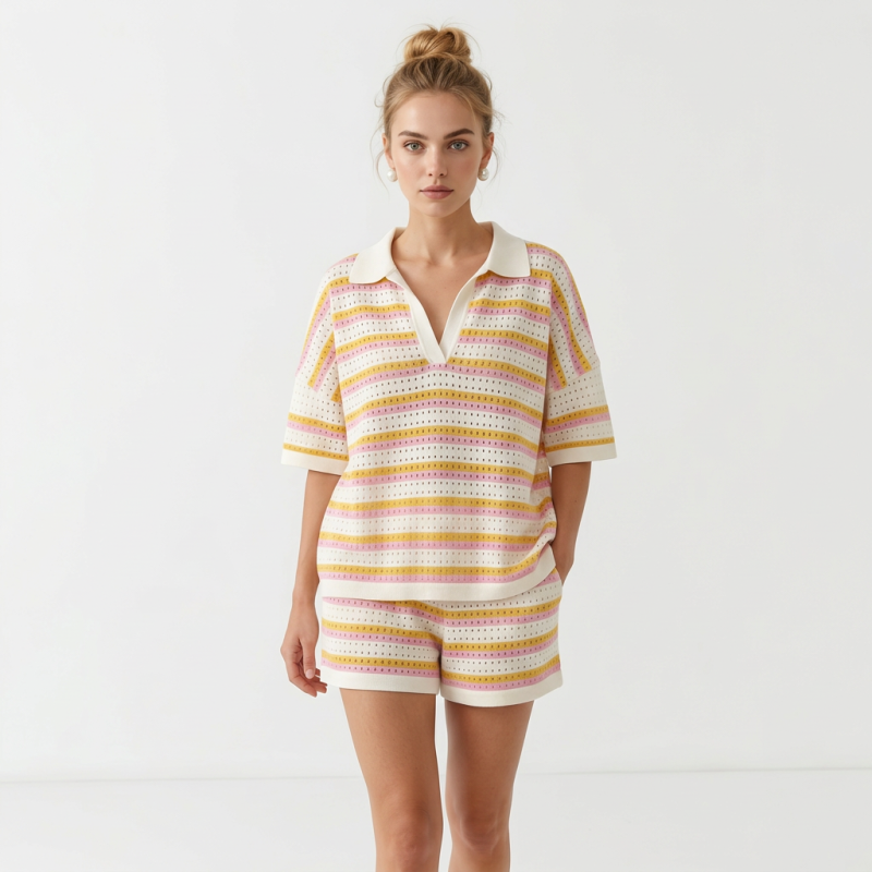 Striped Knit Two-piece Set