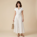 French-style Lapel Long Dress
