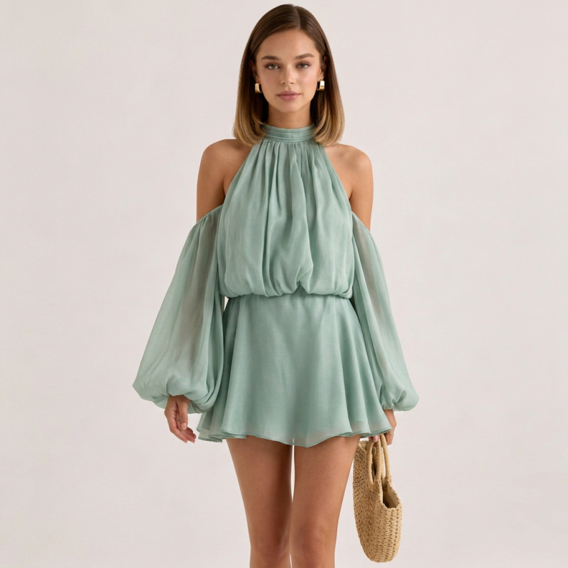 Lantern Sleeve Dress