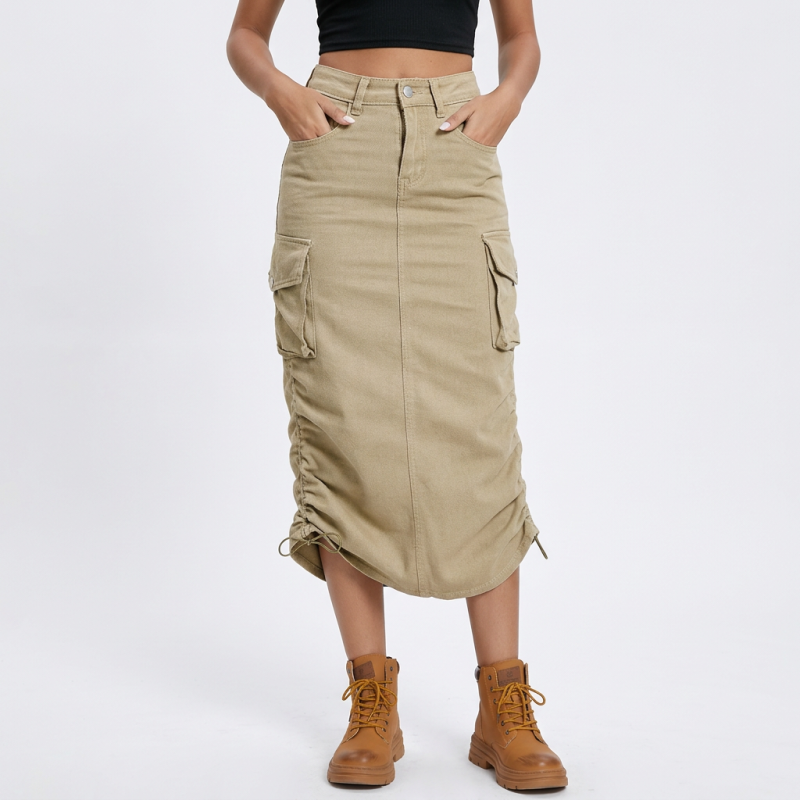 Denim Cargo Skirt