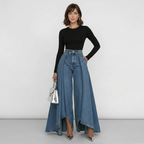 Irregular Wide-leg Jeans