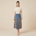 High-waisted Patchwork Skirt