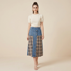 High-waisted Patchwork Skirt