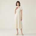 Light-colored Square Neck Dress
