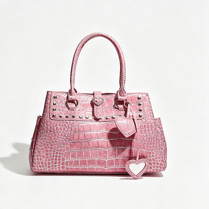 Crocodile-patterned Large Capacity Handbag