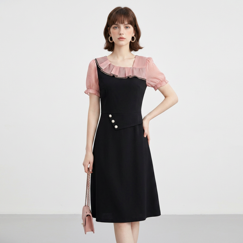 Ruffled Patchwork Dress