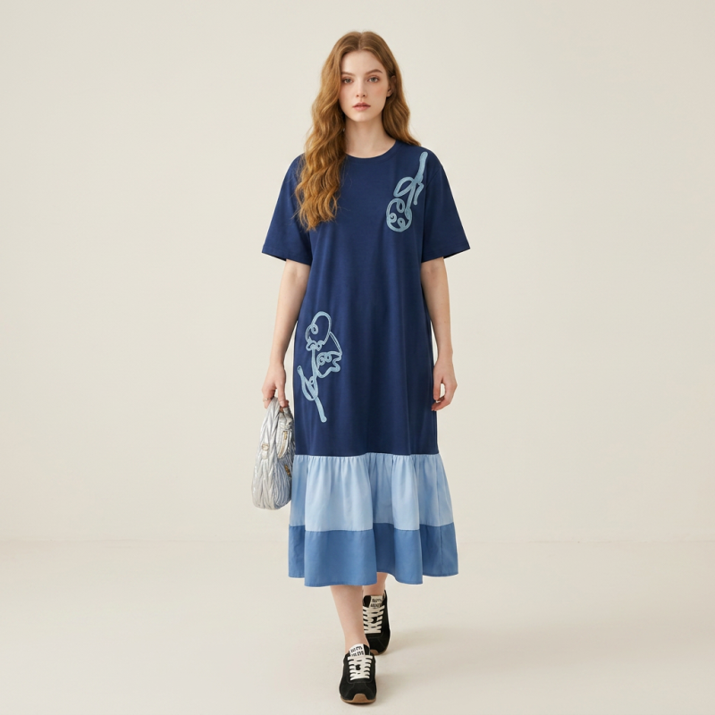 High-end Color-blocked Dress