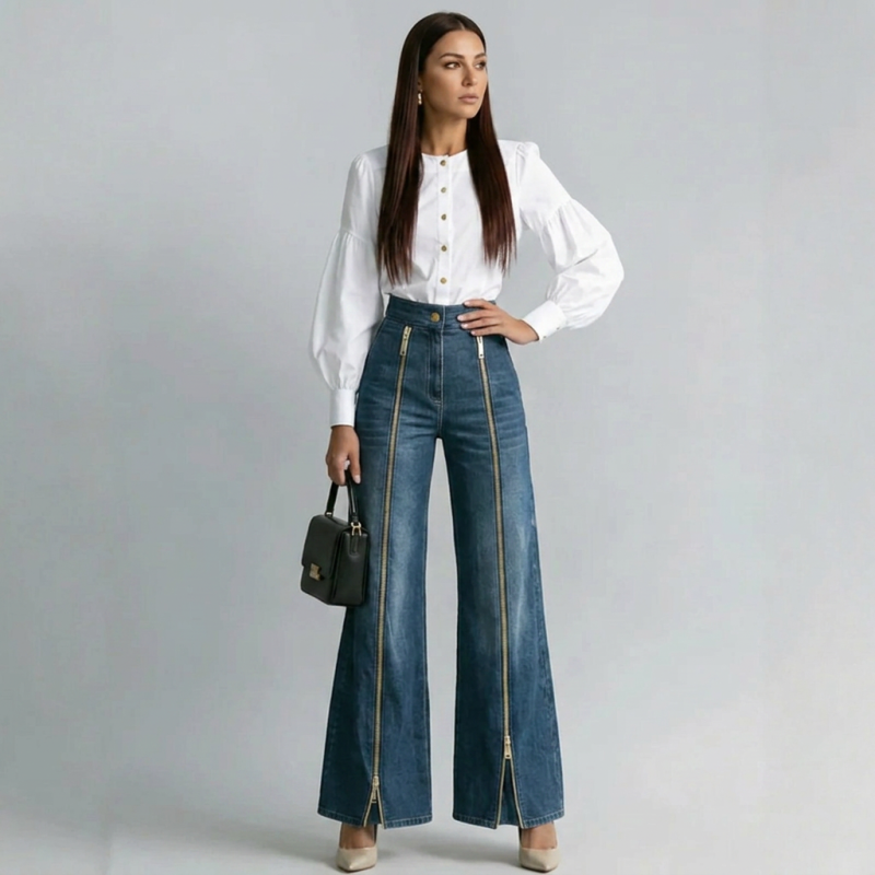 Double Zipper Jeans