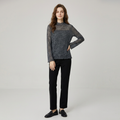 High-neck Printed Long-sleeved T-shirt