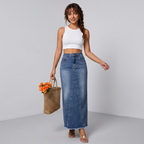 Fishtail Denim Skirt