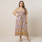 Printed Waist-cinching Dress