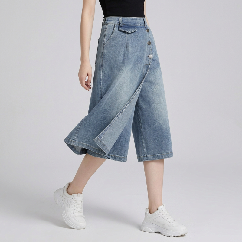 Denim Cropped Skirts
