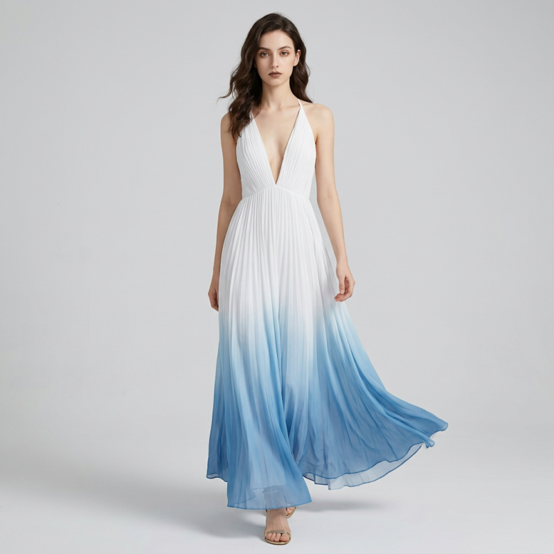Gradient Spaghetti Strap Maxi Dress