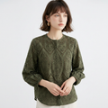 Hollow-out Round Neck Shirt