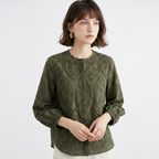 Hollow-out Round Neck Shirt
