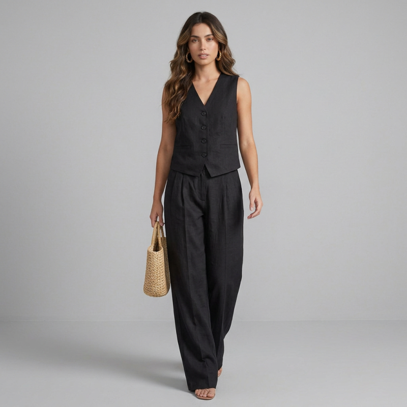 Vest And Casual Pants Two-piece Set