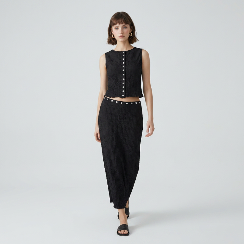 Black Knit Suit Dress