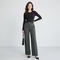 Solid Color Straight-leg Trousers