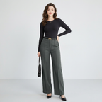 Solid Color Straight-leg Trousers