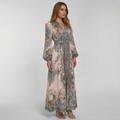 V-neck Long-sleeved Dress