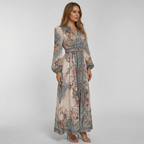V-neck Long-sleeved Dress