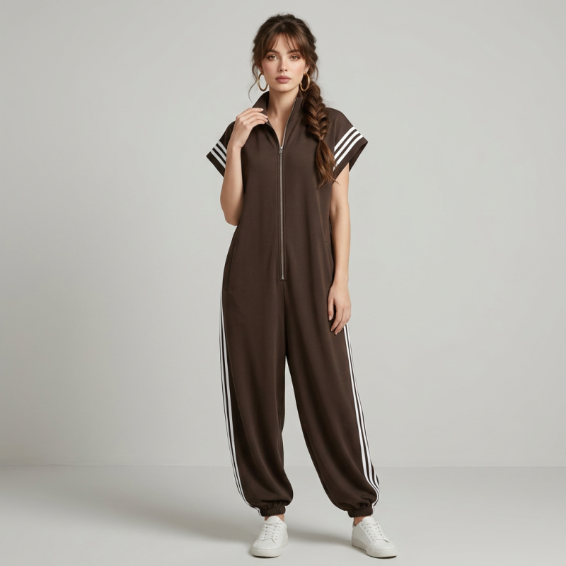 Color-blocked Fashion Jumpsuit