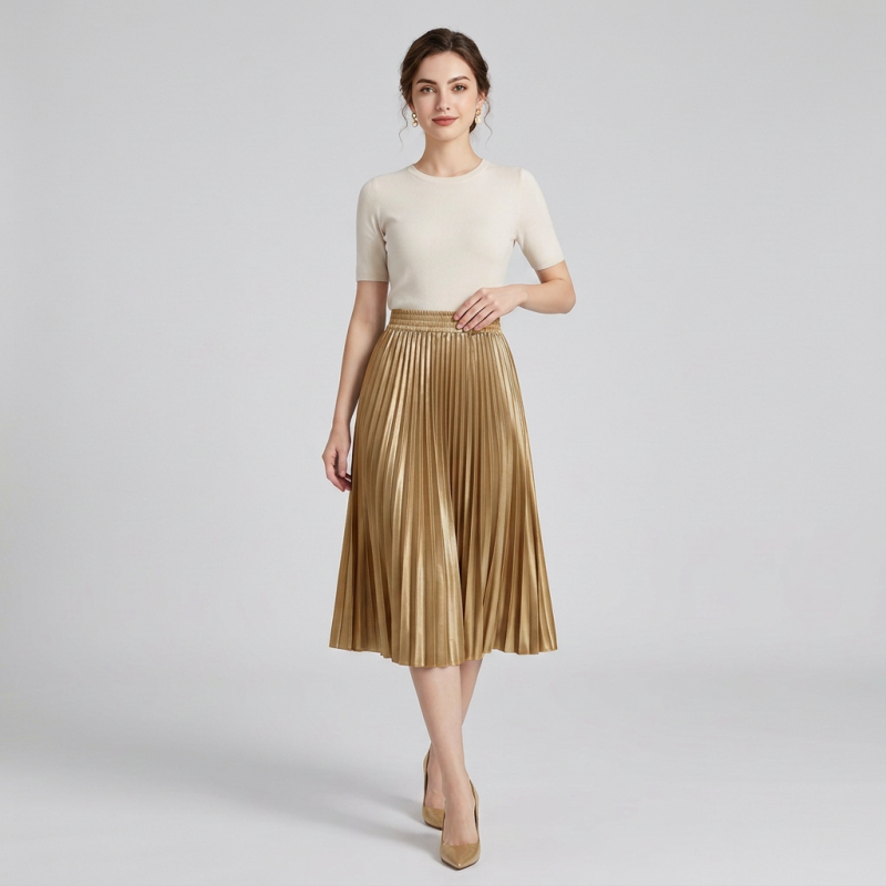Glossy Midi Skirt