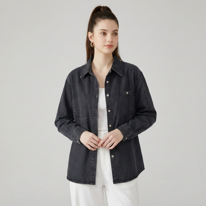 Long-sleeved Denim Shirt