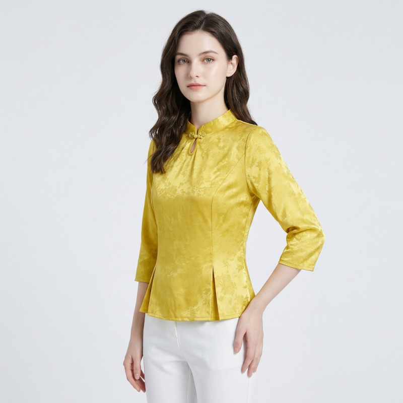 New Chinese Style Button-down Blouse