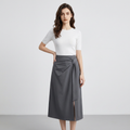 Irregular Slit Midi Skirt