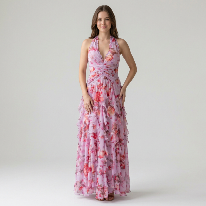 Ruffled Floral Dress