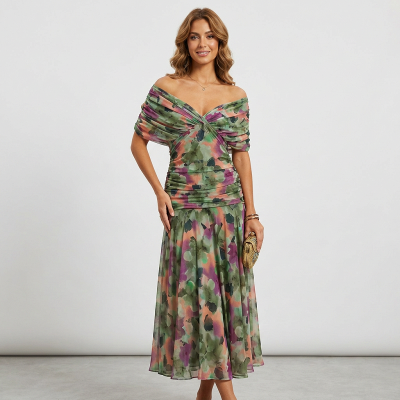 Mesh Print Dress