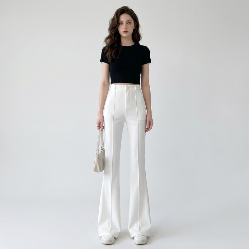 High-waisted Casual Flared Pants